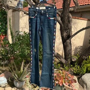 Miss Me Women's Boot Cut Jeans with Multicolor Accents